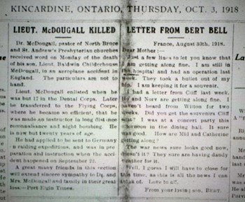 Bert Bell letter, Aug. 30, 1918